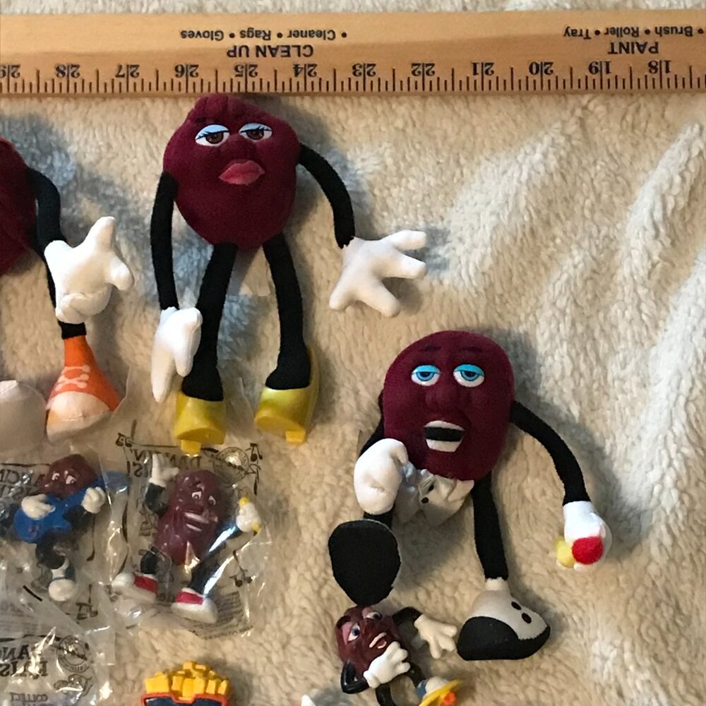 Lot Set - Vintage 80s 90s Y2K Hardees California Dancing Raisins Figures - Picture 3 of 9